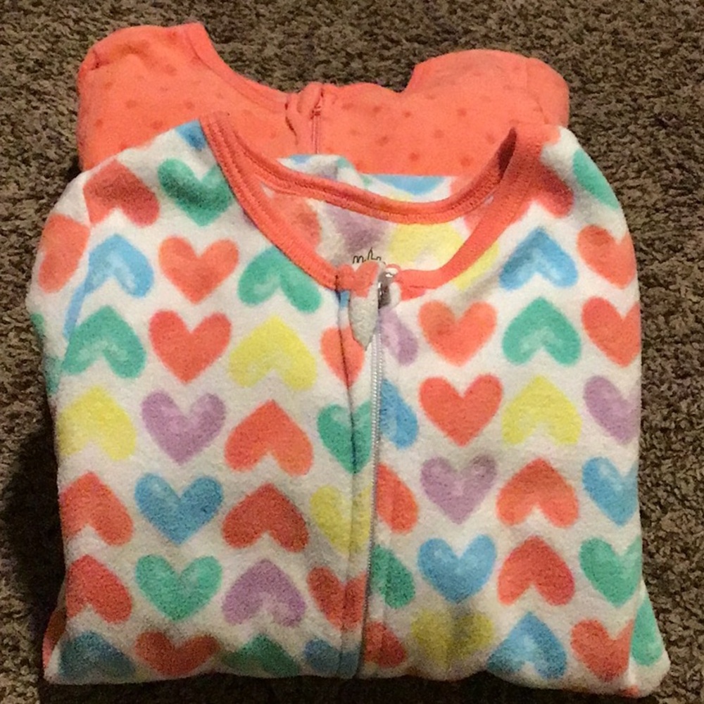 2t Colorful Print Baby Footie pjs.